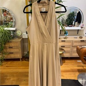 Suzi Chin for Maggy Boutique Beige Midi Dress